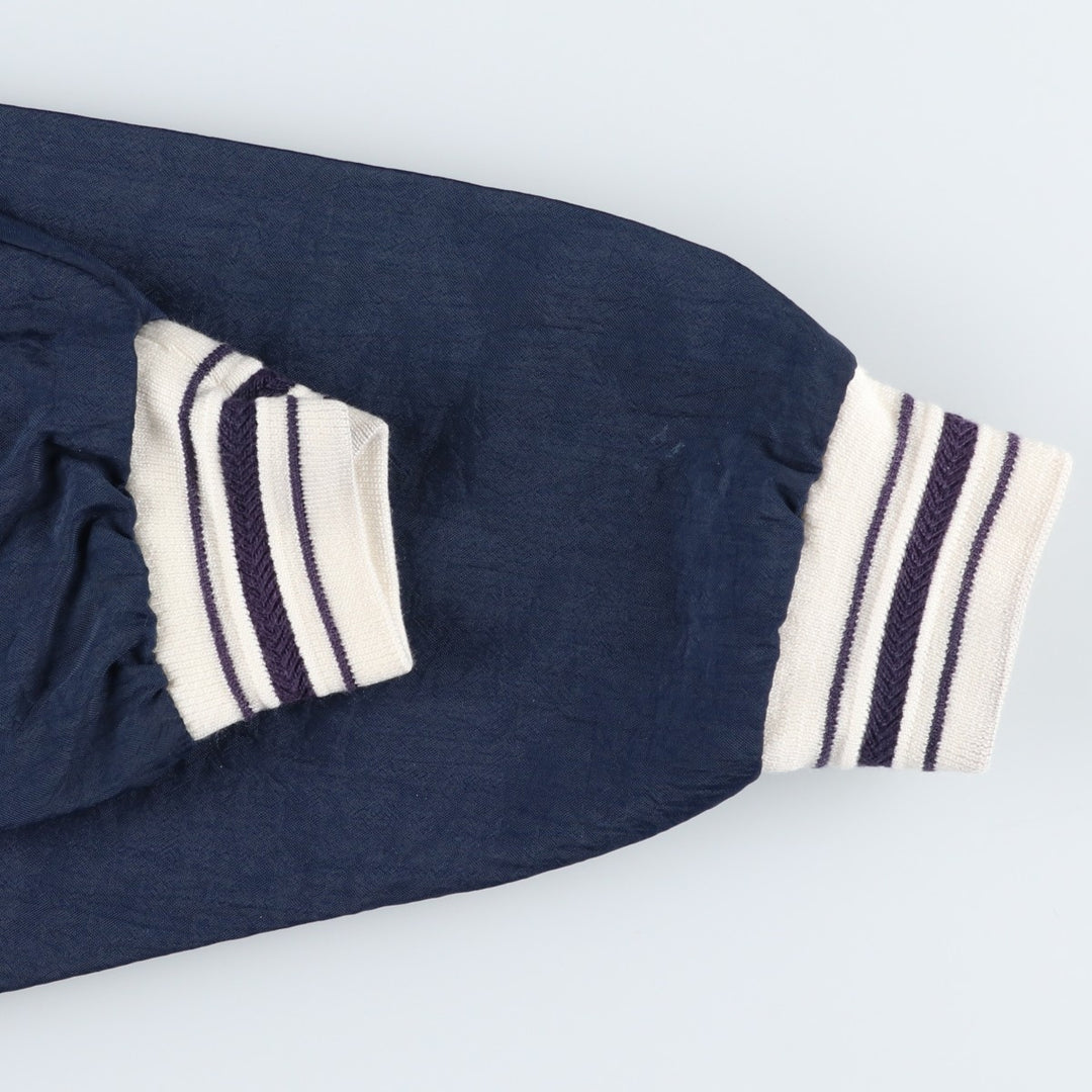 90'S Champion V-neck warm-up pullover, men's size L, vintage polyester navy blue type Vintage Second Hand