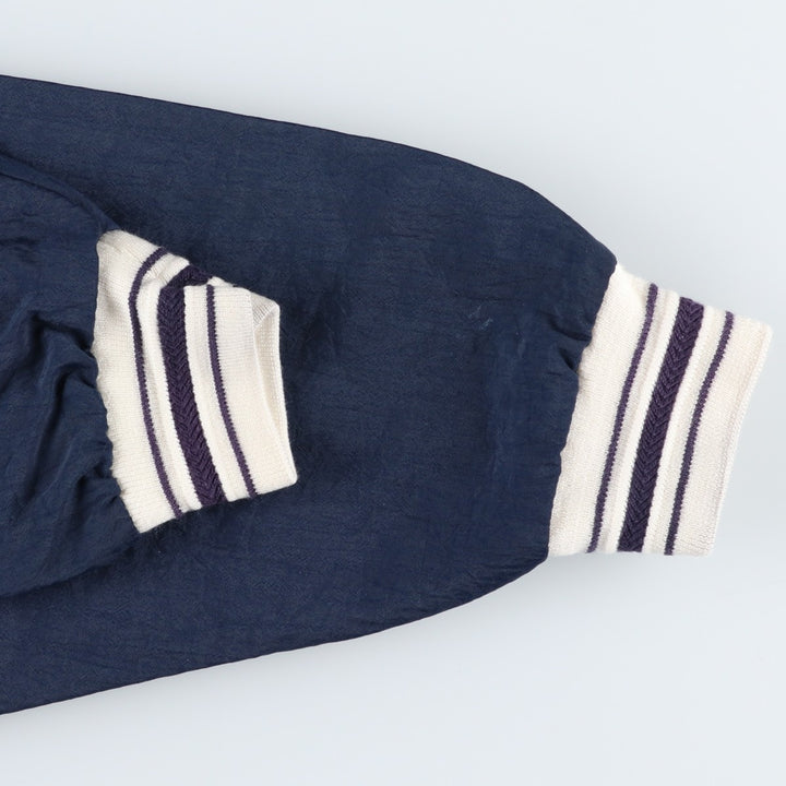 90'S Champion V-neck warm-up pullover, men's size L, vintage polyester navy blue type Vintage Second Hand