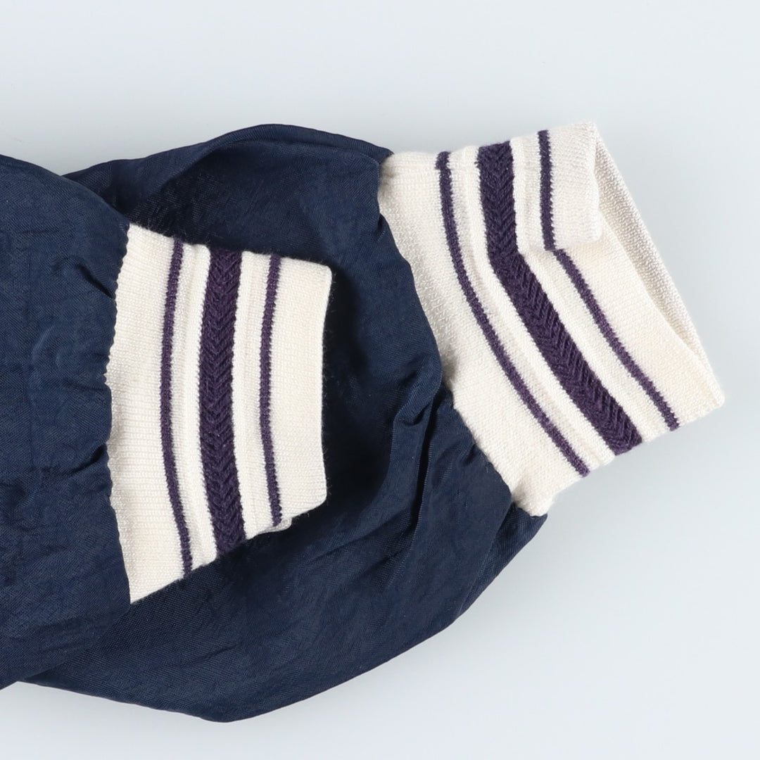 90'S Champion V-neck warm-up pullover, men's size L, vintage polyester navy blue type Vintage Second Hand