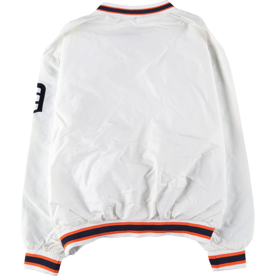 90'S Puma MLB Detroit Tigers V-neck warm-up pullover, men's size XL polyester pale white type Vintage Second Hand