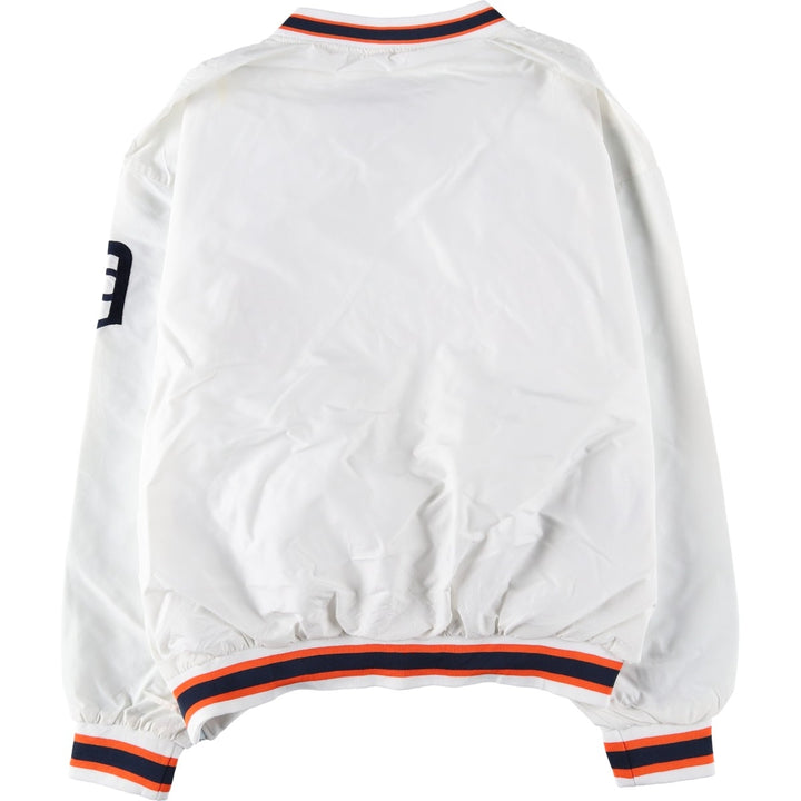 90'S Puma MLB Detroit Tigers V-neck warm-up pullover, men's size XL polyester pale white type Vintage Second Hand