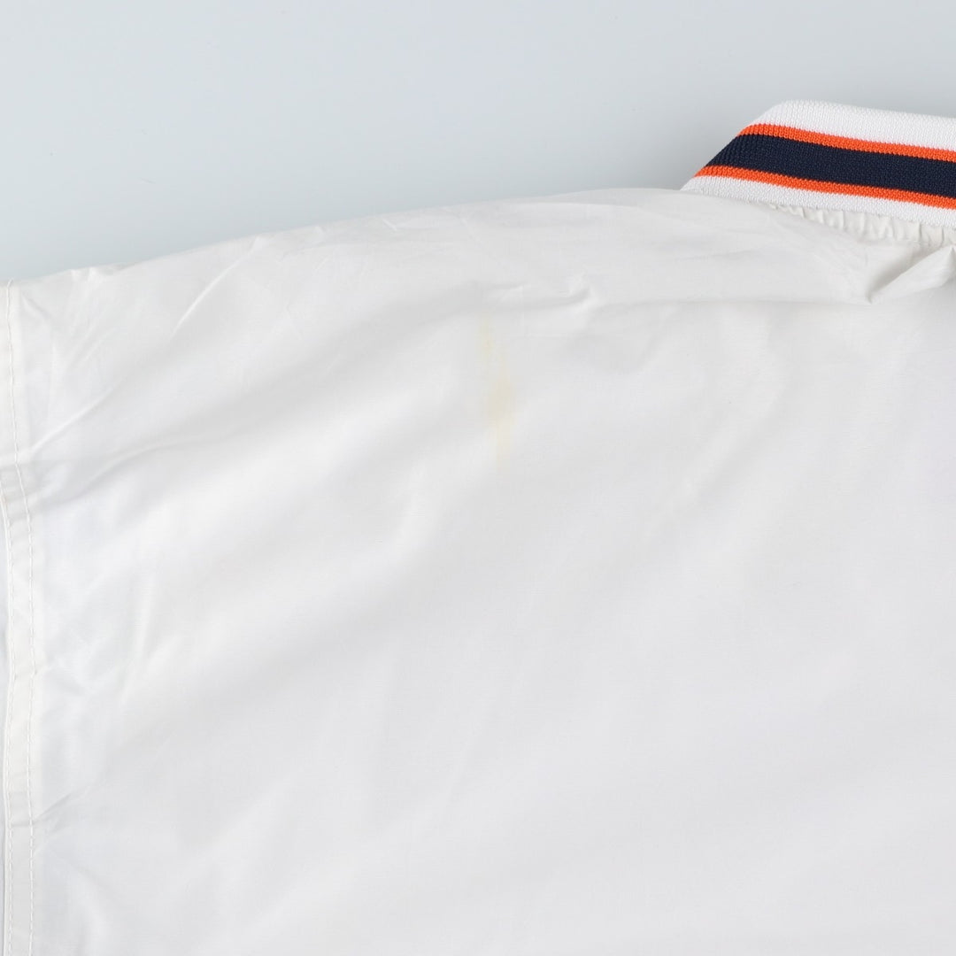 90'S Puma MLB Detroit Tigers V-neck warm-up pullover, men's size XL polyester pale white type Vintage Second Hand