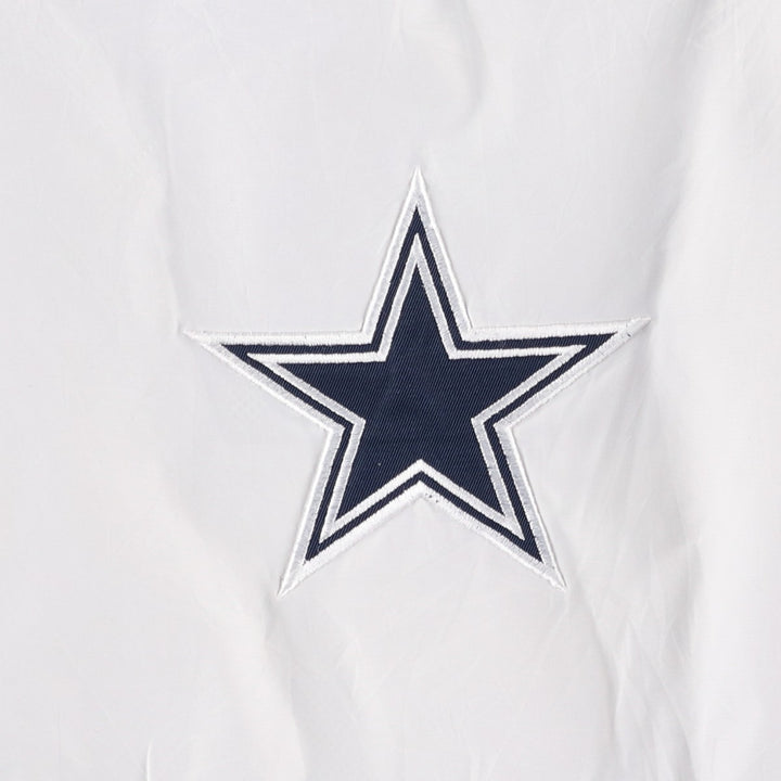Reebok NFL Dallas Cowboys V-neck nylon pullover, men's size XL polyester white type Vintage Second Hand