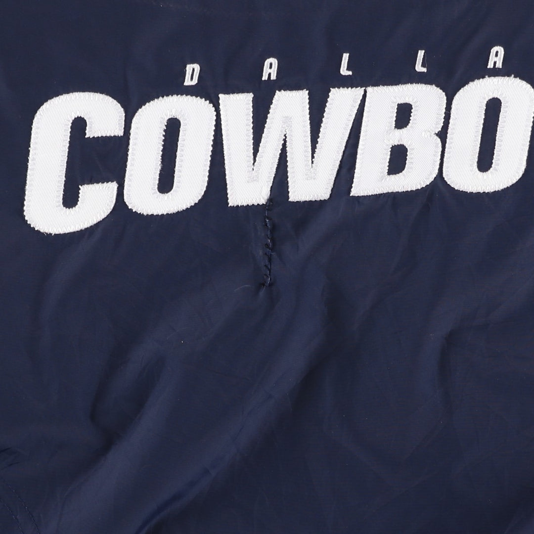 Reebok NFL Dallas Cowboys V-neck nylon pullover, men's size XL polyester white type Vintage Second Hand