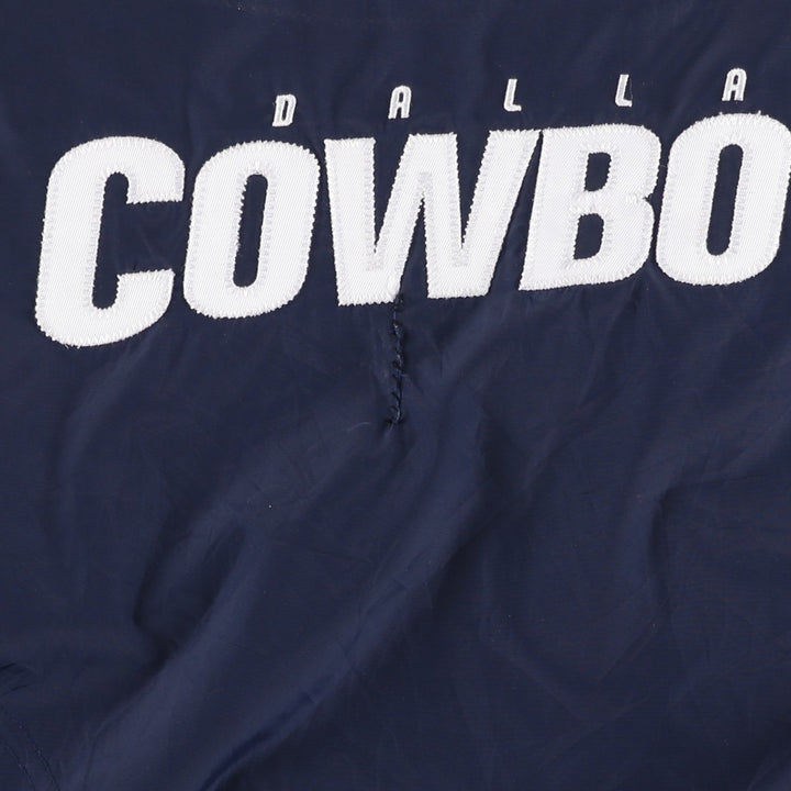 Reebok NFL Dallas Cowboys V-neck nylon pullover, men's size XL polyester white type Vintage Second Hand