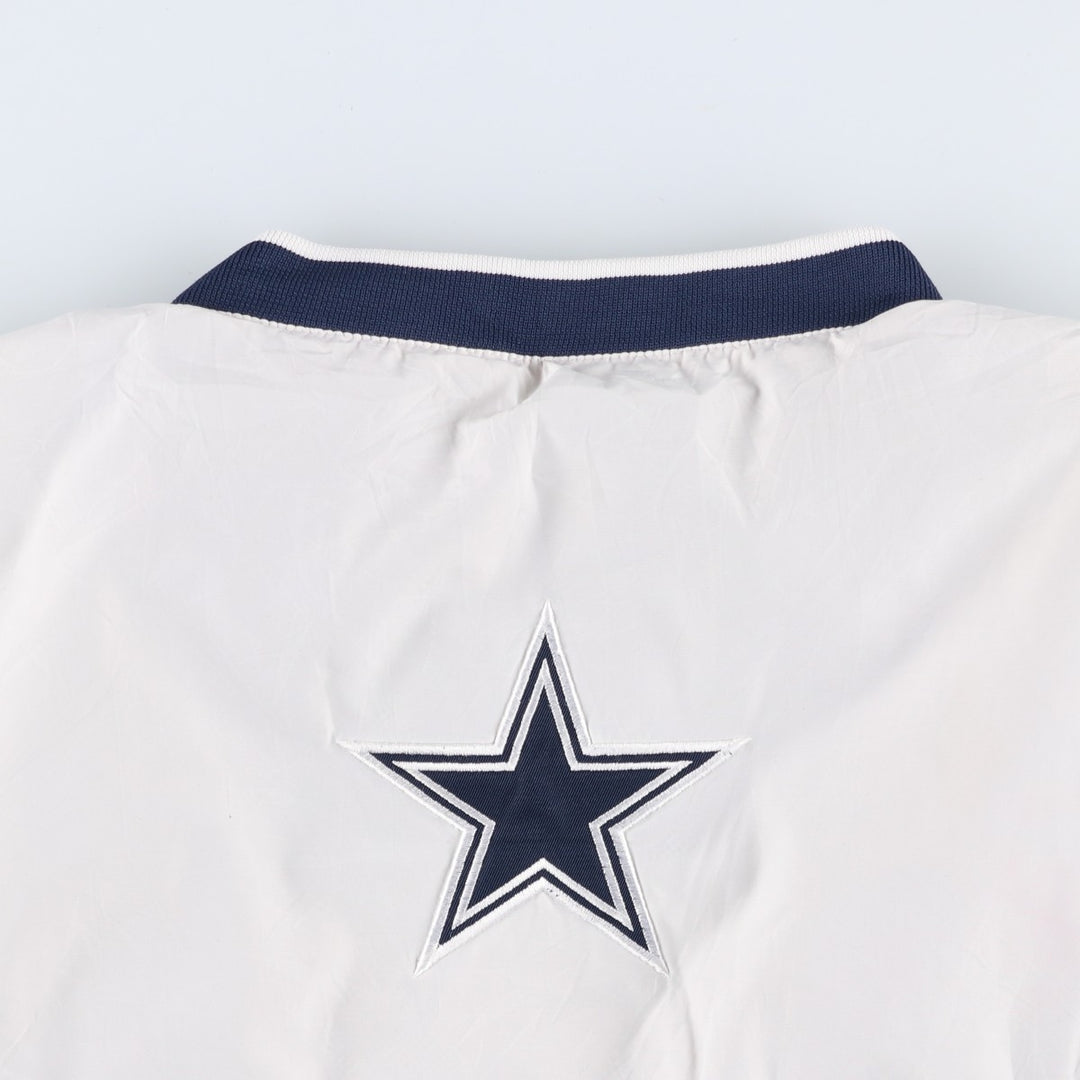 Reebok NFL Dallas Cowboys V-neck nylon pullover, men's size XL polyester white type Vintage Second Hand