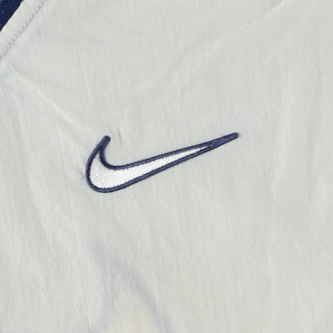 90'S Nike V-neck nylon pullover with back logo, men's size XL, vintage Nylon Khaki type beige Vintage Second Hand