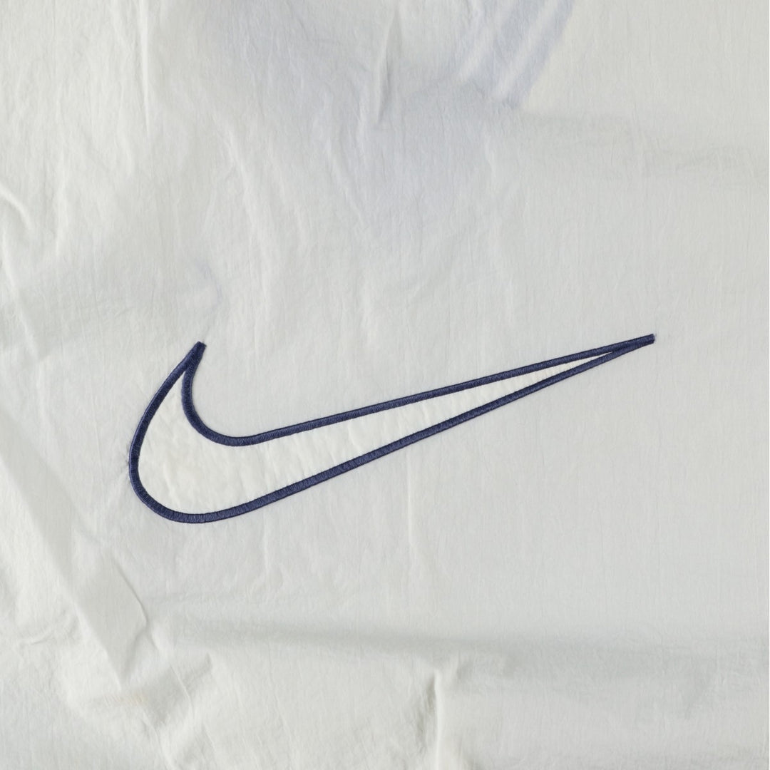 90'S Nike V-neck nylon pullover with back logo, men's size XL, vintage Nylon Khaki type beige Vintage Second Hand