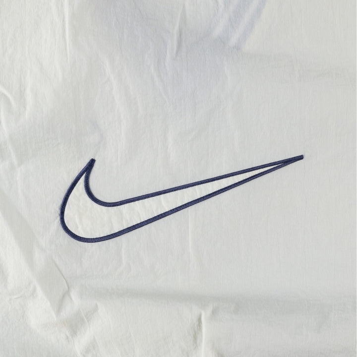 90'S Nike V-neck nylon pullover with back logo, men's size XL, vintage Nylon Khaki type beige Vintage Second Hand