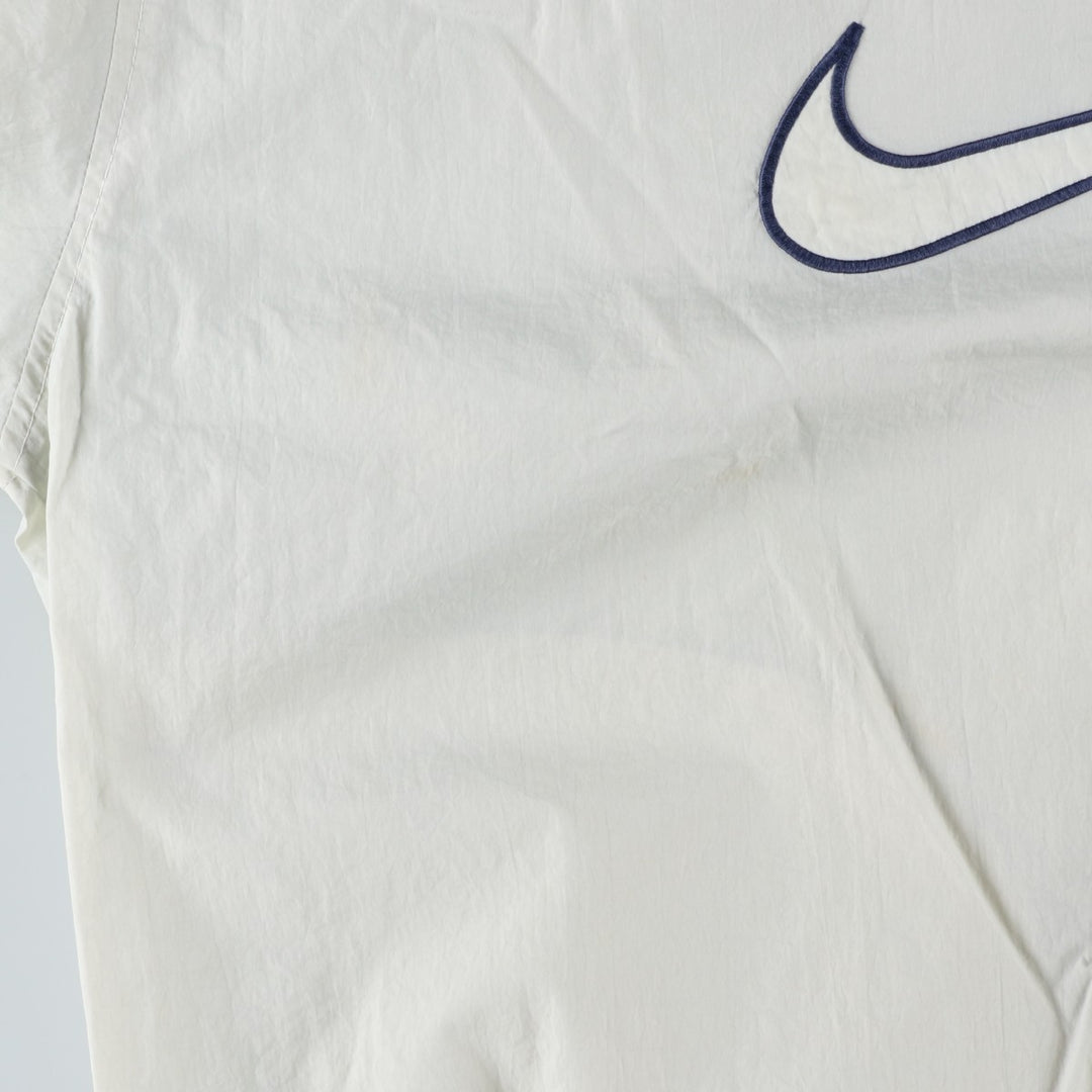 90'S Nike V-neck nylon pullover with back logo, men's size XL, vintage Nylon Khaki type beige Vintage Second Hand