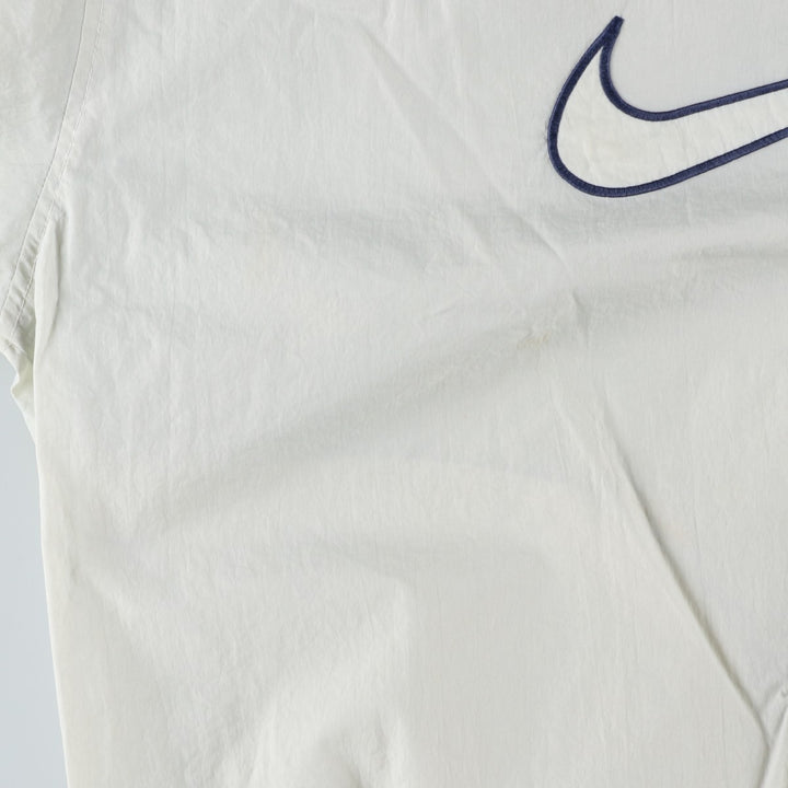 90'S Nike V-neck nylon pullover with back logo, men's size XL, vintage Nylon Khaki type beige Vintage Second Hand