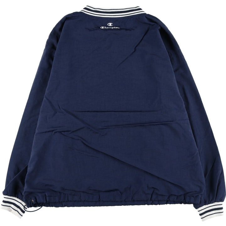 90'S Champion V-neck college nylon pullover, men's size XL, vintage Nylon navy blue type Vintage Second Hand