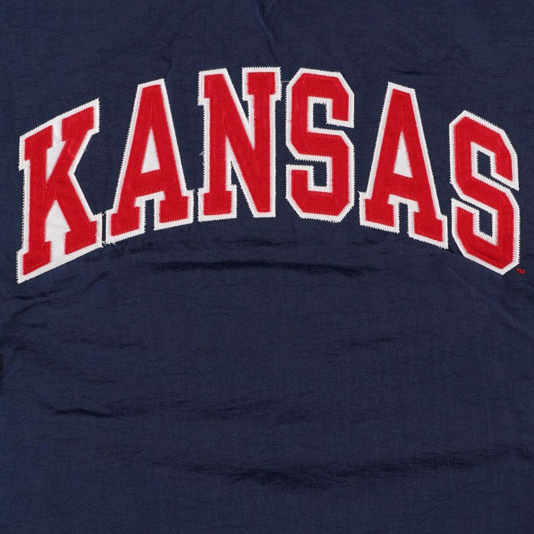 90'S Champion V-neck college nylon pullover, men's size XL, vintage Nylon navy blue type Vintage Second Hand