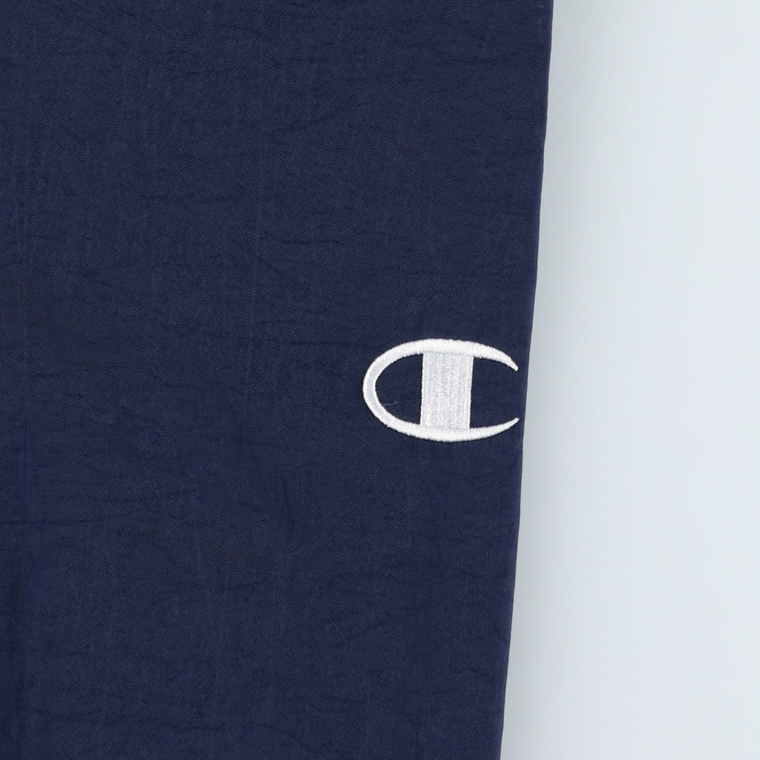 90'S Champion V-neck college nylon pullover, men's size XL, vintage Nylon navy blue type Vintage Second Hand