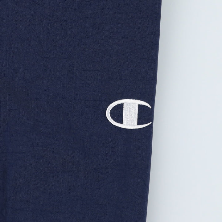 90'S Champion V-neck college nylon pullover, men's size XL, vintage Nylon navy blue type Vintage Second Hand