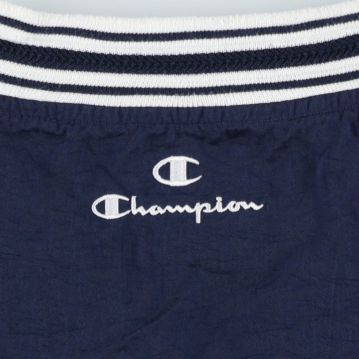 90'S Champion V-neck college nylon pullover, men's size XL, vintage Nylon navy blue type Vintage Second Hand