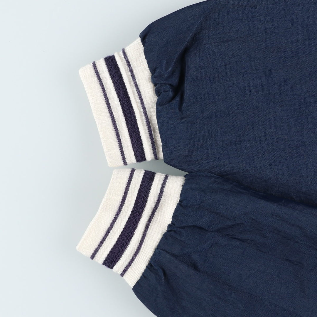 90'S Champion V-neck nylon pullover, men's size L, vintage Nylon navy blue type Vintage Second Hand