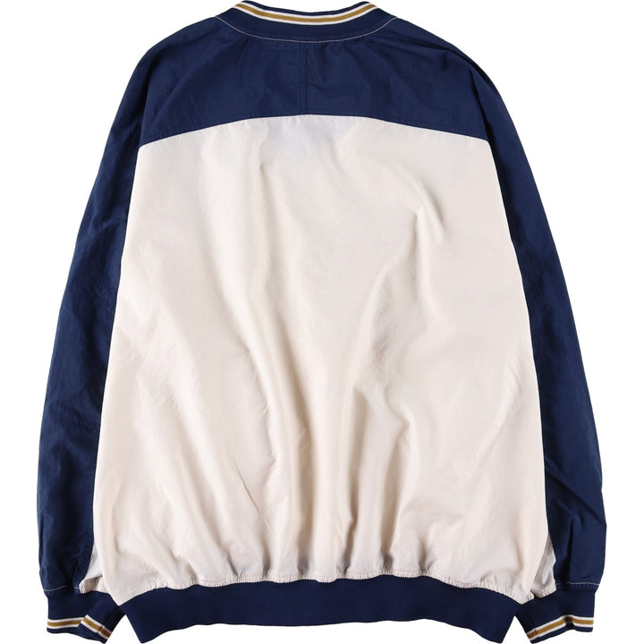 90'S Nike V-neck warm-up pullover, men's size XL, vintage Nylon ivory Vintage Second Hand