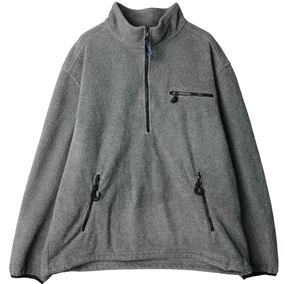 90s-00'S LLBean Half-Zip Fleece Pullover, Men's Size L polyester gray type Vintage Second Hand