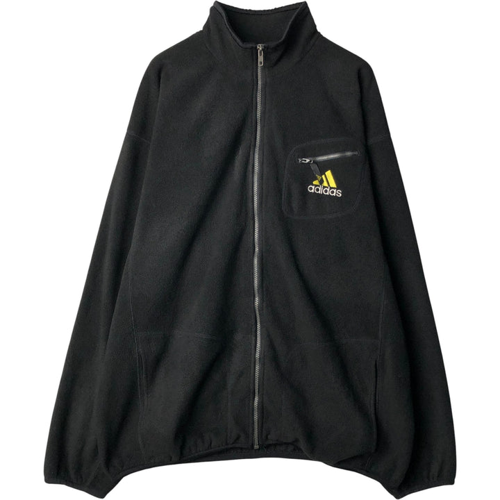 90s-00'S Adidas fleece jacket, men's size XL polyester black type Vintage Second Hand