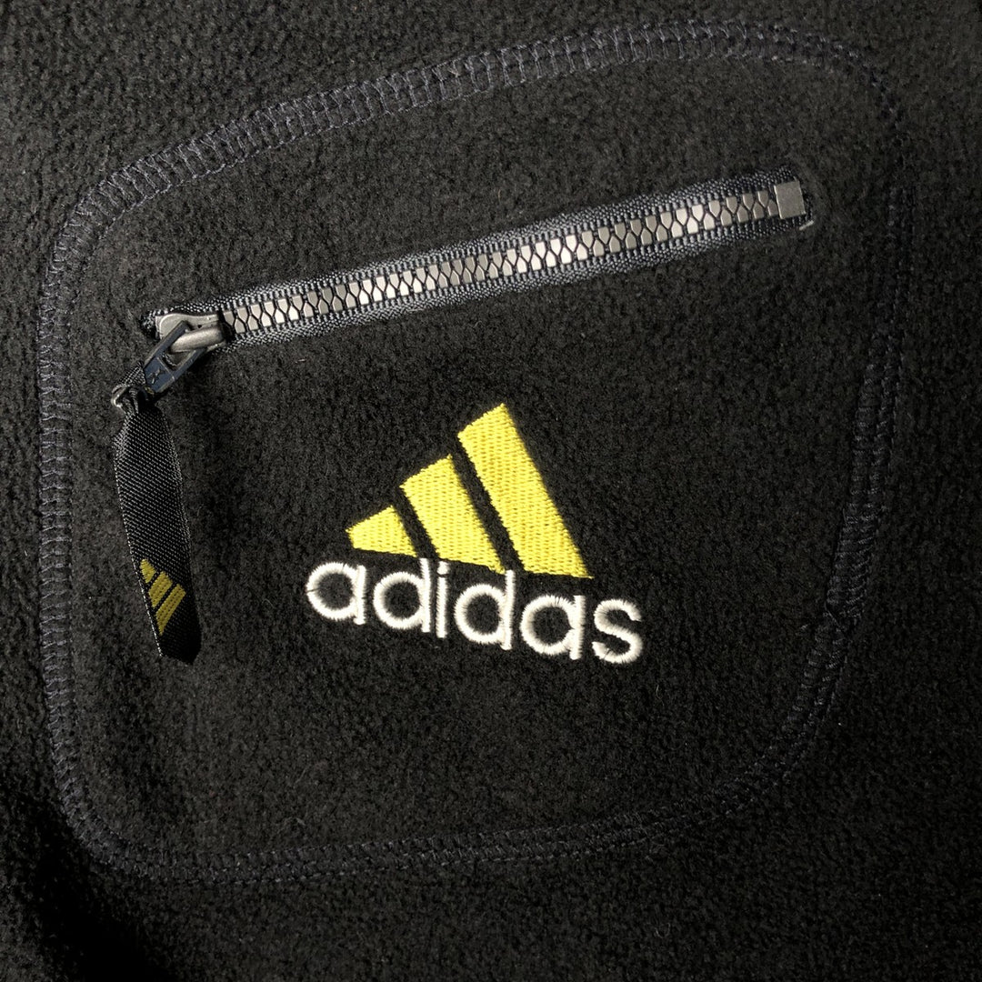 90s-00'S Adidas fleece jacket, men's size XL polyester black type Vintage Second Hand