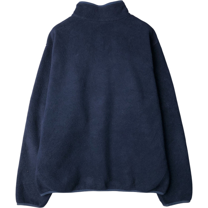 90s-00'S LLBean Half-Snap Fleece Pullover, Men's XL polyester navy blue type Vintage Second Hand