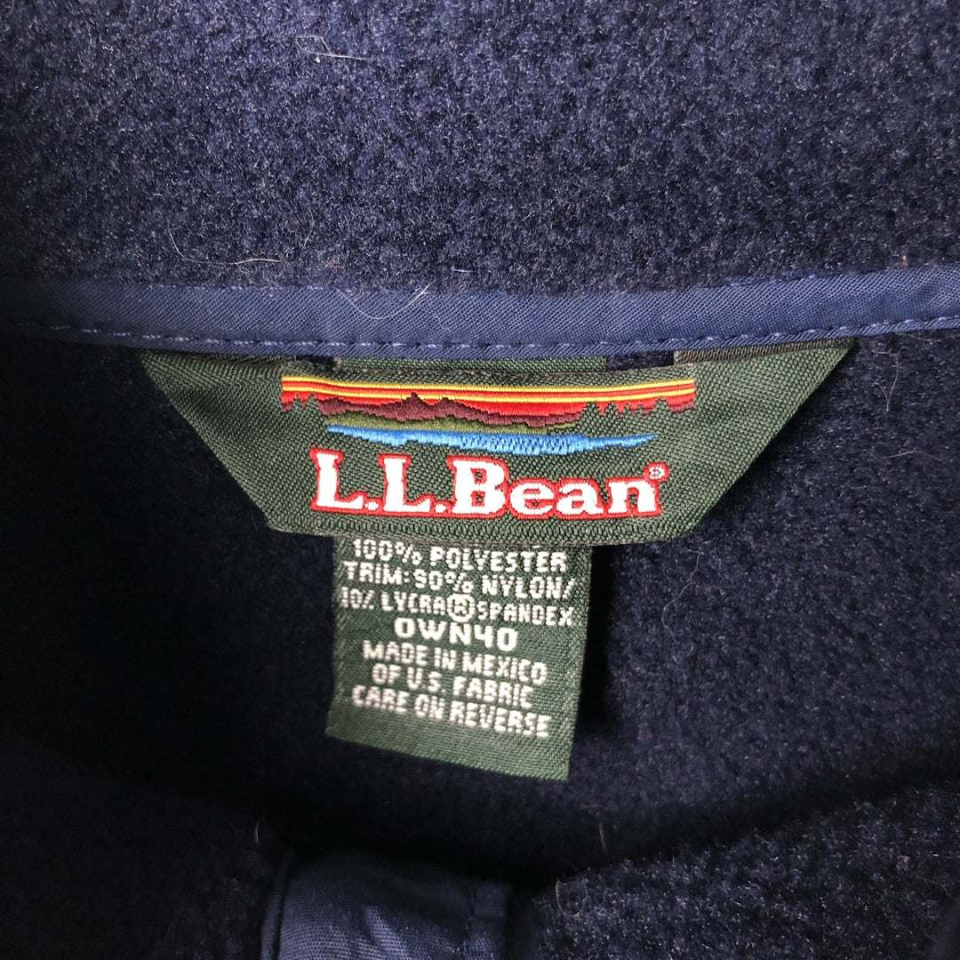 90s-00'S LLBean Half-Snap Fleece Pullover, Men's XL polyester navy blue type Vintage Second Hand