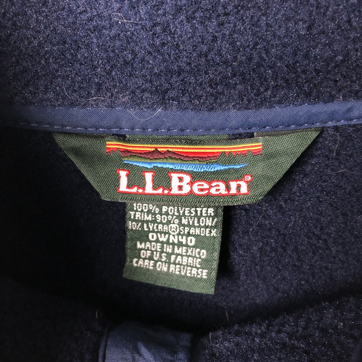 90s-00'S LLBean Half-Snap Fleece Pullover, Men's XL polyester navy blue type Vintage Second Hand