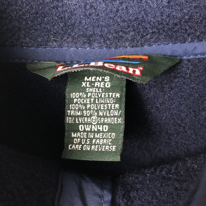 90s-00'S LLBean Half-Snap Fleece Pullover, Men's XL polyester navy blue type Vintage Second Hand