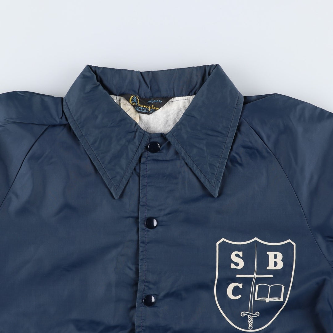 Vintage 1970'S Champion Runner's Tag Coach Jacket, Men's Size Medium Nylon navy blue type Vintage Second Hand