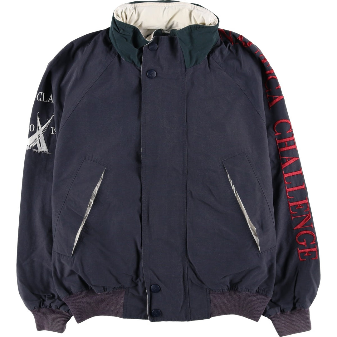 90'S Nautica sailing jacket, men's size L, vintage cotton navy blue type Vintage Second Hand