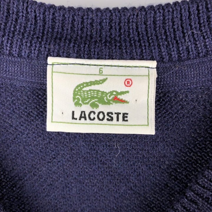 Vintage 1980'S Lacoste wool and acrylic knit sweater, size 6, men's XL wool navy blue type Vintage Second Hand