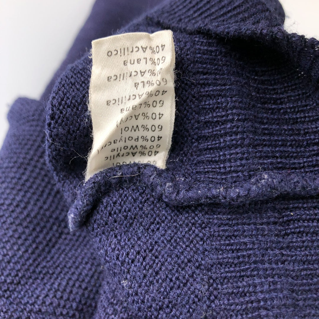 Vintage 1980'S Lacoste wool and acrylic knit sweater, size 6, men's XL wool navy blue type Vintage Second Hand
