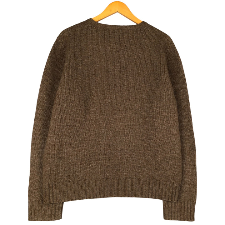 90s-00'S Calvin Klein Jeans Wool Knit Sweater, Men's Size L, Vintage wool beige type brown Vintage Second Hand