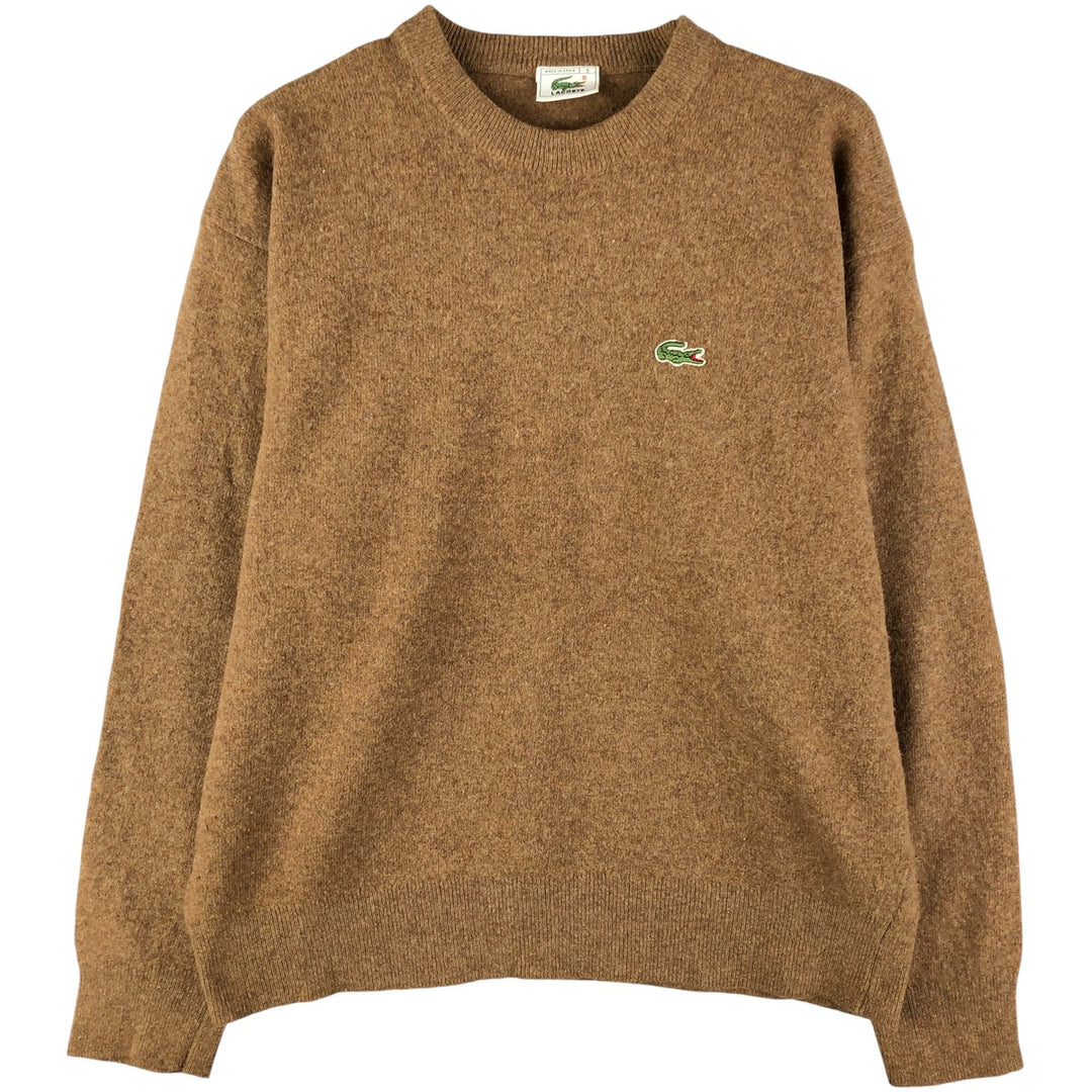 Lacoste Lambswool Knit Sweater, Size 5, Men's Size L Lamb wool beige type brown Vintage Second Hand