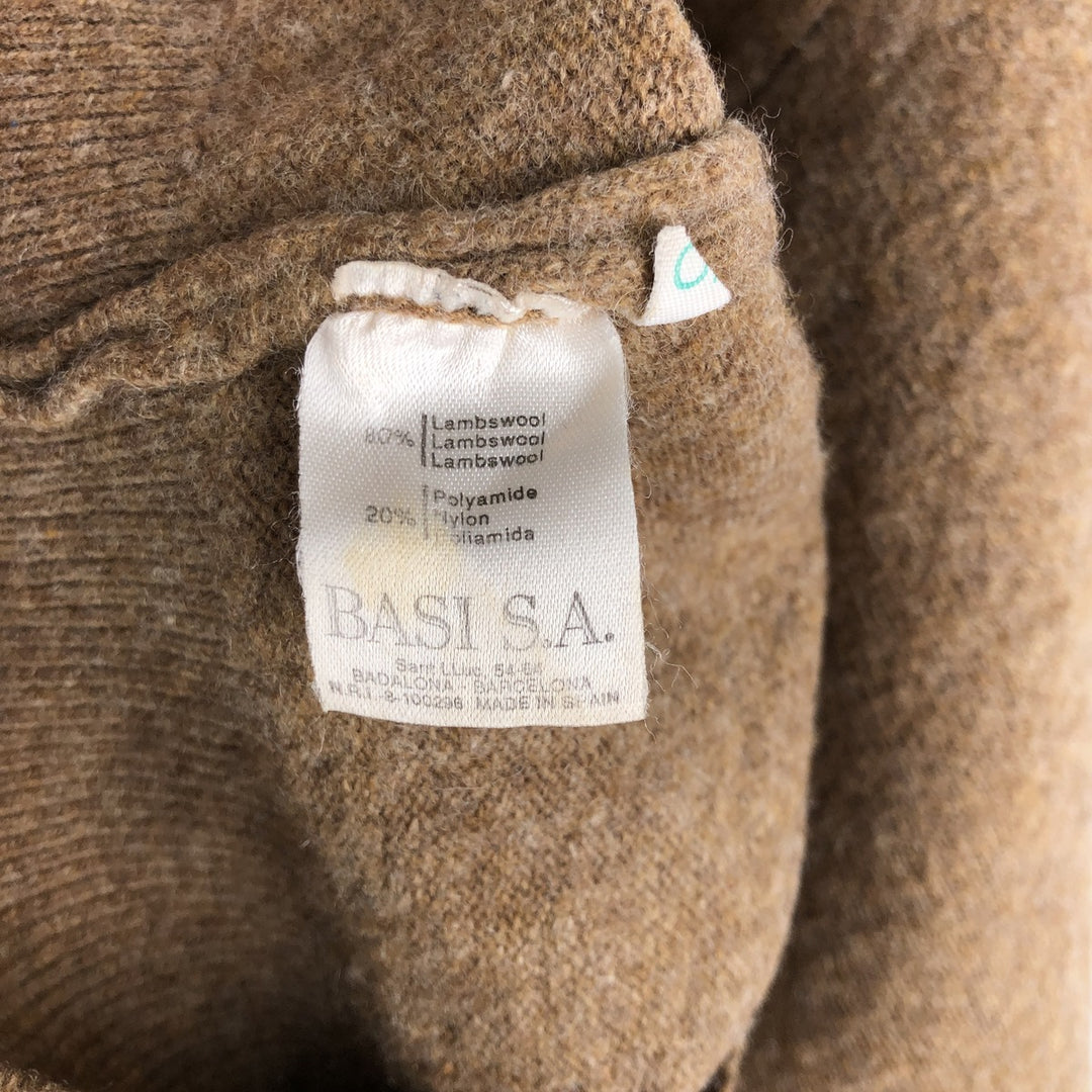 Lacoste Lambswool Knit Sweater, Size 5, Men's Size L Lamb wool beige type brown Vintage Second Hand