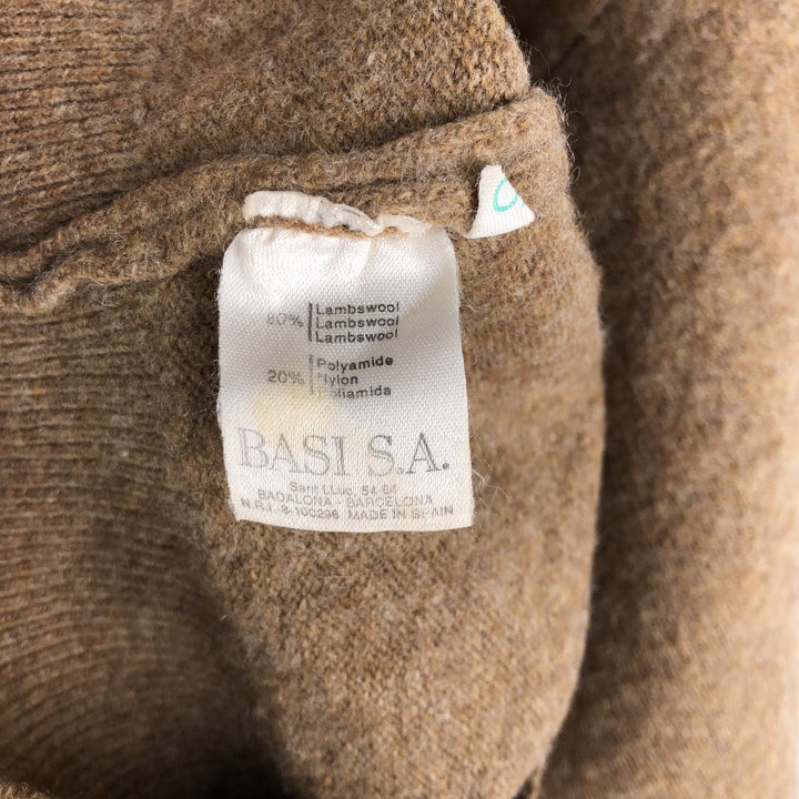 Lacoste Lambswool Knit Sweater, Size 5, Men's Size L Lamb wool beige type brown Vintage Second Hand