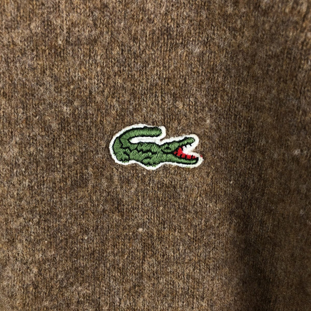 Lacoste Lambswool Knit Sweater, Size 5, Men's Size L Lamb wool beige type brown Vintage Second Hand