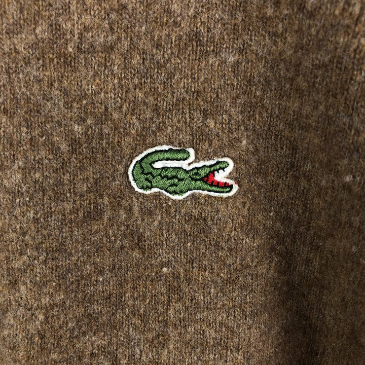 Lacoste Lambswool Knit Sweater, Size 5, Men's Size L Lamb wool beige type brown Vintage Second Hand