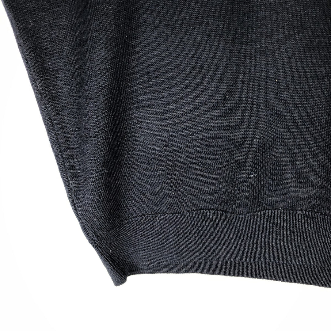 Lacoste V-neck acrylic and wool knit sweater, size 4, men's size M wool navy blue type Vintage Second Hand
