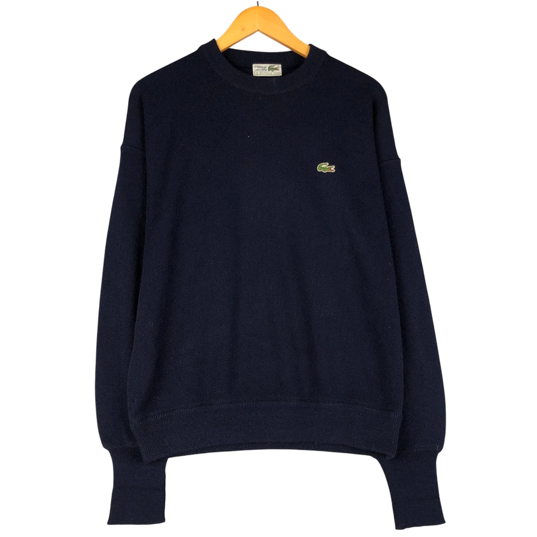 Lacoste Acrylic Knit Sweater, Made in Spain, Men's Size XL acrylic navy blue type Vintage Second Hand