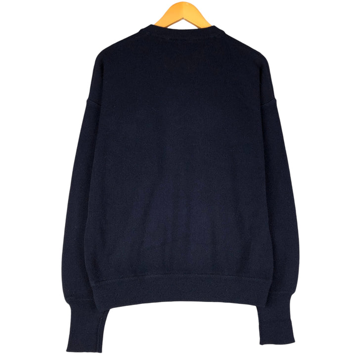 Lacoste Acrylic Knit Sweater, Made in Spain, Men's Size XL acrylic navy blue type Vintage Second Hand