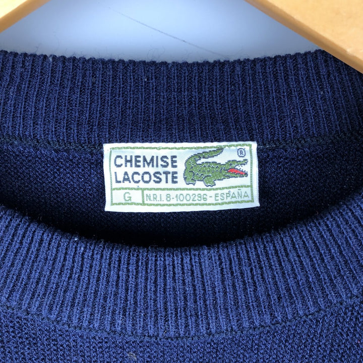 Lacoste Acrylic Knit Sweater, Made in Spain, Men's Size XL acrylic navy blue type Vintage Second Hand