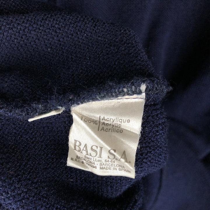 Lacoste Acrylic Knit Sweater, Made in Spain, Men's Size XL acrylic navy blue type Vintage Second Hand