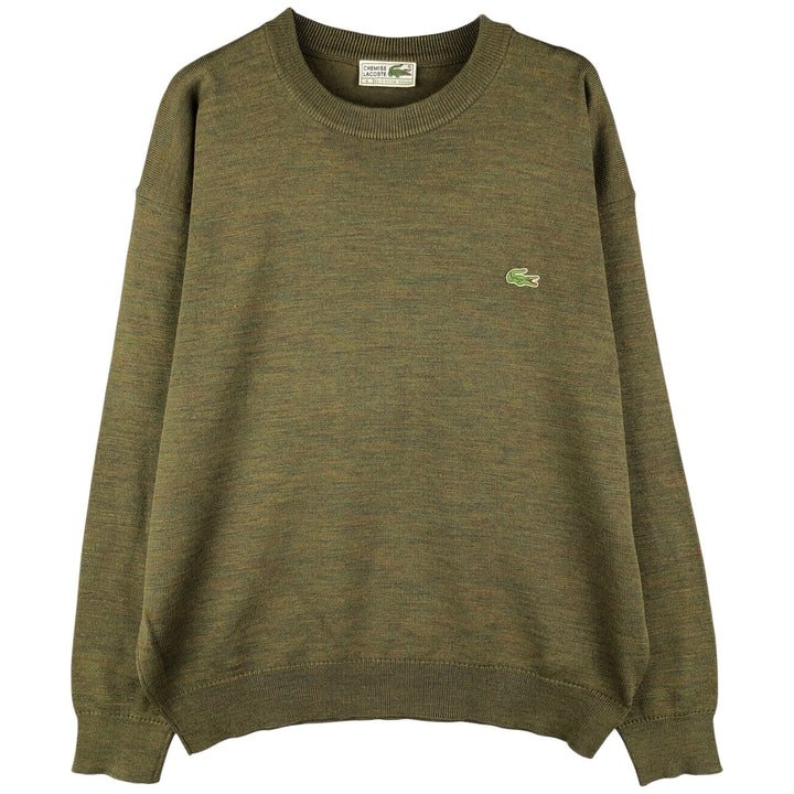 Vintage 1980'S Lacoste Chemise wool and acrylic knit sweater, size 6, men's XL acrylic Khaki type sage green Vintage Second Hand