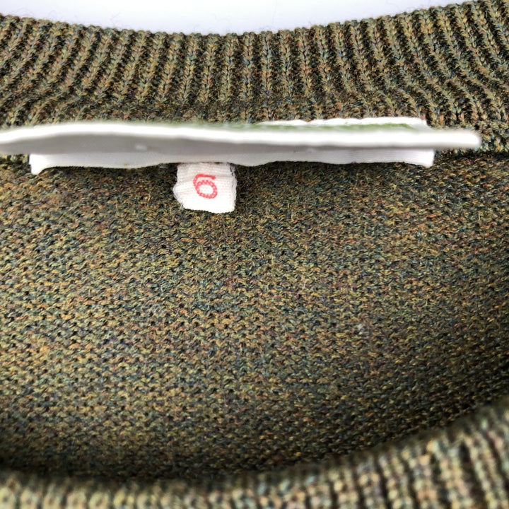 Vintage 1980'S Lacoste Chemise wool and acrylic knit sweater, size 6, men's XL acrylic Khaki type sage green Vintage Second Hand