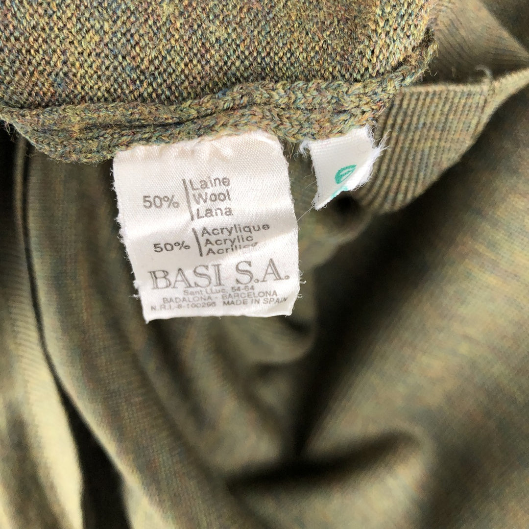 Vintage 1980'S Lacoste Chemise wool and acrylic knit sweater, size 6, men's XL acrylic Khaki type sage green Vintage Second Hand