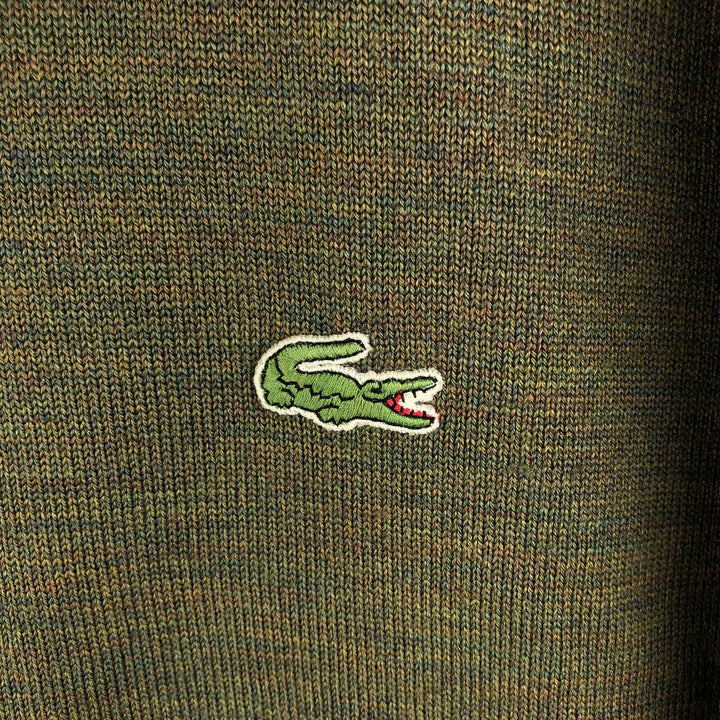 Vintage 1980'S Lacoste Chemise wool and acrylic knit sweater, size 6, men's XL acrylic Khaki type sage green Vintage Second Hand
