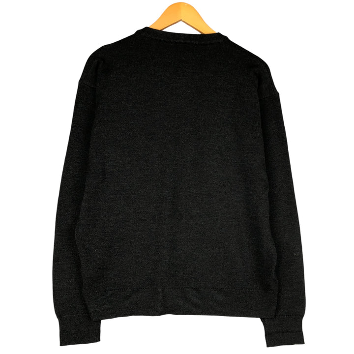 Lacoste Acrylic and Wool Knit Sweater, Made in Spain, Size 6, Men's L wool Charcoal Vintage Second Hand