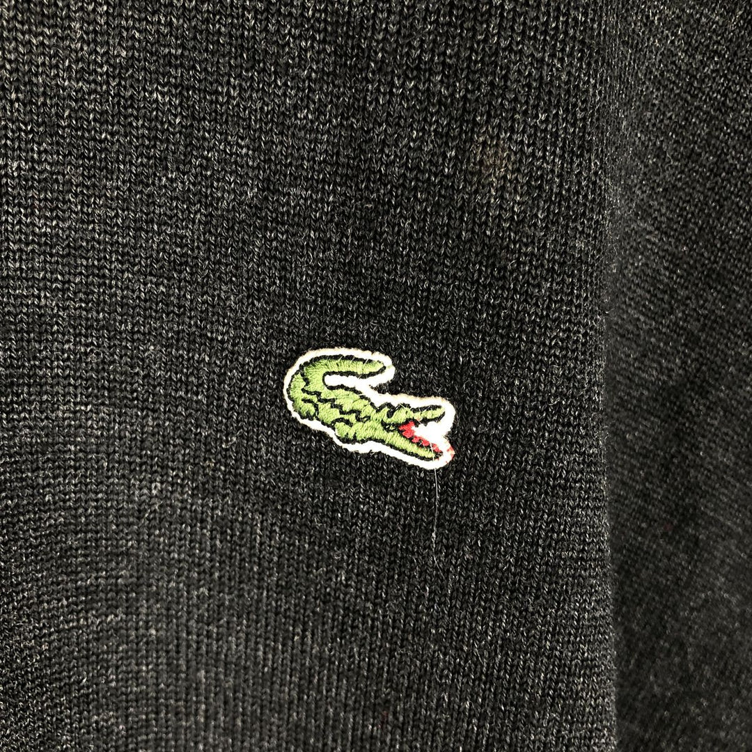 Lacoste Acrylic and Wool Knit Sweater, Made in Spain, Size 6, Men's L wool Charcoal Vintage Second Hand